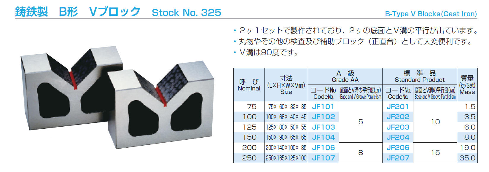 大菱計器 JF207 鋳鉄製Ｂ形Ｖブロック - labaleinemarseille.com